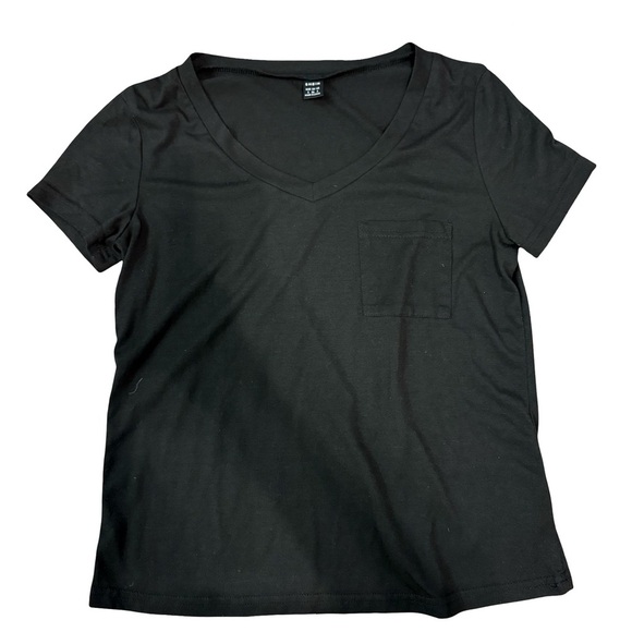 Black V-Neck Tee Bundle 3-Pack Basic Short Sleeve Tops Size Small - Picture 3 of 5